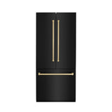 36”Autograph Edition 19.6 cu. ft. Built-in 3-Door French Door Refrigerator with Internal Water and Ice Dispenser in Black Stainless Steel with Champagne Bronze Accents - (RBIVZBS36CB) -