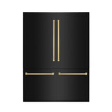 60"Autograph Edition 32.2 cu. ft. Built-in 4-Door French Door Refrigerator with Internal Water and Ice Dispenser in Black Stainless Steel with Champagne Bronze Accents - (RBIVZBS60CB) -