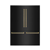 60"Autograph Edition 32.2 cu. ft. Built-in 4-Door French Door Refrigerator with Internal Water and Ice Dispenser in Black Stainless Steel with Polished Gold Accents - (RBIVZBS60G) -