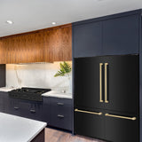 60"Autograph Edition 32.2 cu. ft. Built-in 4-Door French Door Refrigerator with Internal Water and Ice Dispenser in Black Stainless Steel with Polished Gold Accents - (RBIVZBS60G) -