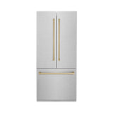 36”Autograph Edition 19.6 cu. ft. Built-in 3-Door French Door Refrigerator with Internal Water and Ice Dispenser in Fingerprint Resistant Stainless Steel with Champagne Bronze Accents - (RBIVZSN36CB) -