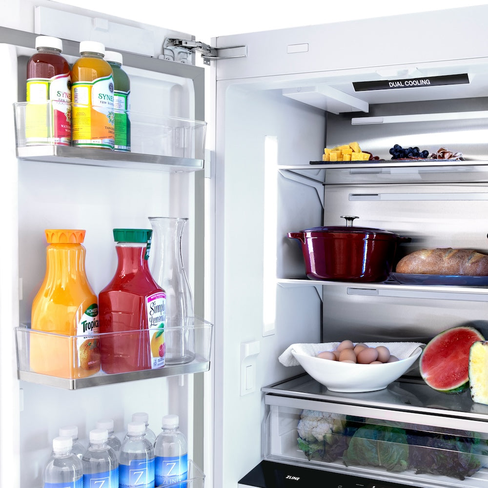 36”Autograph Edition 19.6 cu. ft. Built-in 3-Door French Door Refrigerator with Internal Water and Ice Dispenser in Fingerprint Resistant Stainless Steel with Polished Gold Accents - (RBIVZSN36G) -