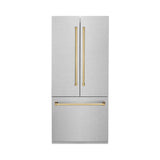 36”Autograph Edition 19.6 cu. ft. Built-in 3-Door French Door Refrigerator with Internal Water and Ice Dispenser in Fingerprint Resistant Stainless Steel with Polished Gold Accents - (RBIVZSN36G) -