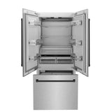 36”Autograph Edition 19.6 cu. ft. Built-in 3-Door French Door Refrigerator with Internal Water and Ice Dispenser in Fingerprint Resistant Stainless Steel with Matte Black Accents - (RBIVZSN36MB) -