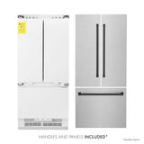 36”Autograph Edition 19.6 cu. ft. Built-in 3-Door French Door Refrigerator with Internal Water and Ice Dispenser in Fingerprint Resistant Stainless Steel with Matte Black Accents - (RBIVZSN36MB) -