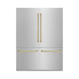 60"Autograph Edition 32.2 cu. ft. Built-in 4-Door French Door Refrigerator with Internal Water and Ice Dispenser in Fingerprint Resistant Stainless Steel with Champagne Bronze Accents - (RBIVZSN60CB) -