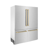 60"Autograph Edition 32.2 cu. ft. Built-in 4-Door French Door Refrigerator with Internal Water and Ice Dispenser in Fingerprint Resistant Stainless Steel with Champagne Bronze Accents - (RBIVZSN60CB) -