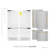 60"Autograph Edition 32.2 cu. ft. Built-in 4-Door French Door Refrigerator with Internal Water and Ice Dispenser in Fingerprint Resistant Stainless Steel with Polished Gold Accents - (RBIVZSN60G) -