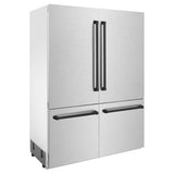 60"Autograph Edition 32.2 cu. ft. Built-in 4-Door French Door Refrigerator with Internal Water and Ice Dispenser in Fingerprint Resistant Stainless Steel with Matte Black Accents - (RBIVZSN60MB) -