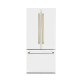 36”Autograph Edition 19.6 cu. ft. Built-in 3-Door French Door Refrigerator with Internal Water and Ice Dispenser in White Matte with Champagne Bronze Accents - (RBIVZWM36CB) -