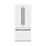 36”Autograph Edition 19.6 cu. ft. Built-in 3-Door French Door Refrigerator with Internal Water and Ice Dispenser in White Matte with Matte Black Accents - (RBIVZWM36MB) -