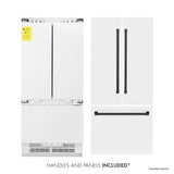 36”Autograph Edition 19.6 cu. ft. Built-in 3-Door French Door Refrigerator with Internal Water and Ice Dispenser in White Matte with Matte Black Accents - (RBIVZWM36MB) -
