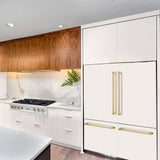 60"Autograph Edition 32.2 cu. ft. Built-in 4-Door French Door Refrigerator with Internal Water and Ice Dispenser in White Matte with Polished Gold Accents - (RBIVZWM60G) -