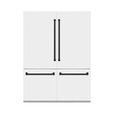 60"Autograph Edition 32.2 cu. ft. Built-in 4-Door French Door Refrigerator with Internal Water and Ice Dispenser in White Matte with Matte Black Accents - (RBIVZWM60MB) -