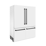 60"Autograph Edition 32.2 cu. ft. Built-in 4-Door French Door Refrigerator with Internal Water and Ice Dispenser in White Matte with Matte Black Accents - (RBIVZWM60MB) -