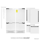 60"Autograph Edition 32.2 cu. ft. Built-in 4-Door French Door Refrigerator with Internal Water and Ice Dispenser in White Matte with Matte Black Accents - (RBIVZWM60MB) -