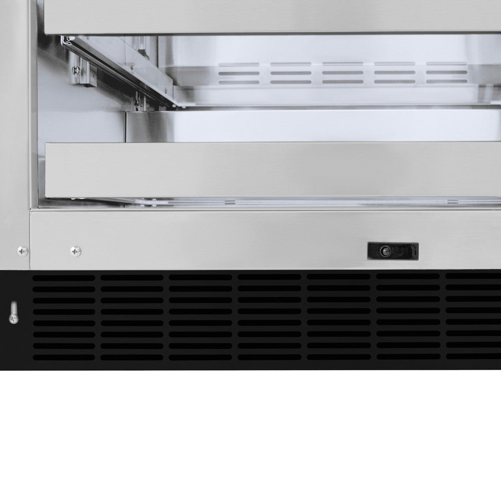 ZLINE 24 in. Touchstone 151 Can Beverage Fridge With Black Matte Glass Door (RBSO-BLM-24) - (RBSOBLM24) -