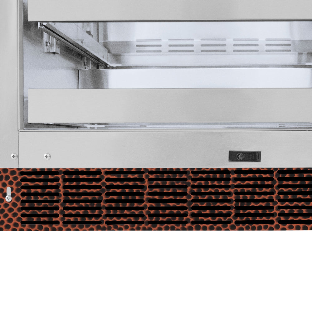 ZLINE 24 in. Touchstone 151 Can Beverage Fridge With Hand Hammered Copper Glass Door (RBSO-HH-24) - (RBSOHH24) -