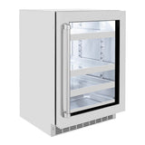 ZLINE 24 in. Touchstone 151 Can Beverage Fridge With DuraSnow® Stainless Steel Glass Door (RBSO-SN-24) - (RBSOSN24) -