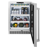 24in. Touchstone 151 Can Beverage Fridge With Solid Stainless Steel Door - (RBSOST24) -