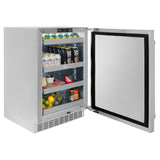 24in. Touchstone 151 Can Beverage Fridge With Solid Stainless Steel Door - (RBSOST24) -