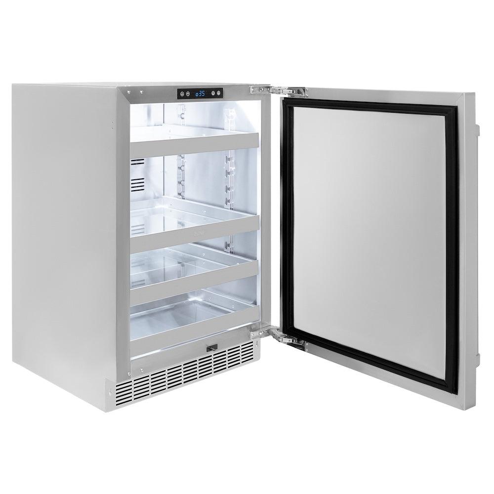 24in. Touchstone 151 Can Beverage Fridge With Solid Stainless Steel Door - (RBSOST24) -