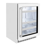 ZLINE 24 in. Touchstone 151 Can Beverage Fridge With White Matte Glass Door (RBSO-WM-24) - (RBSOWM24) -