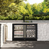 ZLINE Autograph Edition 24 in. Touchstone 151 Can Beverage Fridge With Black Matte Glass Door And Champagne Bronze Handle (RBSOZ-BLM-24-CB) - (RBSOZBLM24CB) -