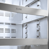 ZLINE Autograph Edition 24 in. Touchstone 151 Can Beverage Fridge With Black Stainless Steel Glass Door And Polished Gold Handle (RBSOZ-BS-24-G) - (RBSOZBS24G) -