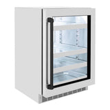 AutographEdition 24 in. Touchstone 151 Can Beverage Fridge With Stainless Steel Glass Door And Matte Black Handle - (RBSOZGS24MB) -