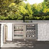 ZLINE Autograph Edition 24 in. Touchstone 151 Can Beverage Fridge With DuraSnow® Stainless Steel Glass Door And Champagne Bronze Handle (RBSOZ-SN-24-CB) - (RBSOZSN24CB) -