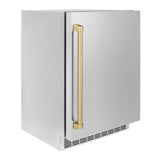 AutographEdition 24 in. Touchstone 151 Can Beverage Fridge With Solid Stainless Steel Door And Champagne Bronze Handle - (RBSOZST24CB) -