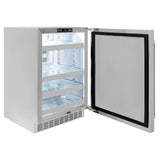 AutographEdition 24 in. Touchstone 151 Can Beverage Fridge With Solid Stainless Steel Door And Champagne Bronze Handle - (RBSOZST24CB) -