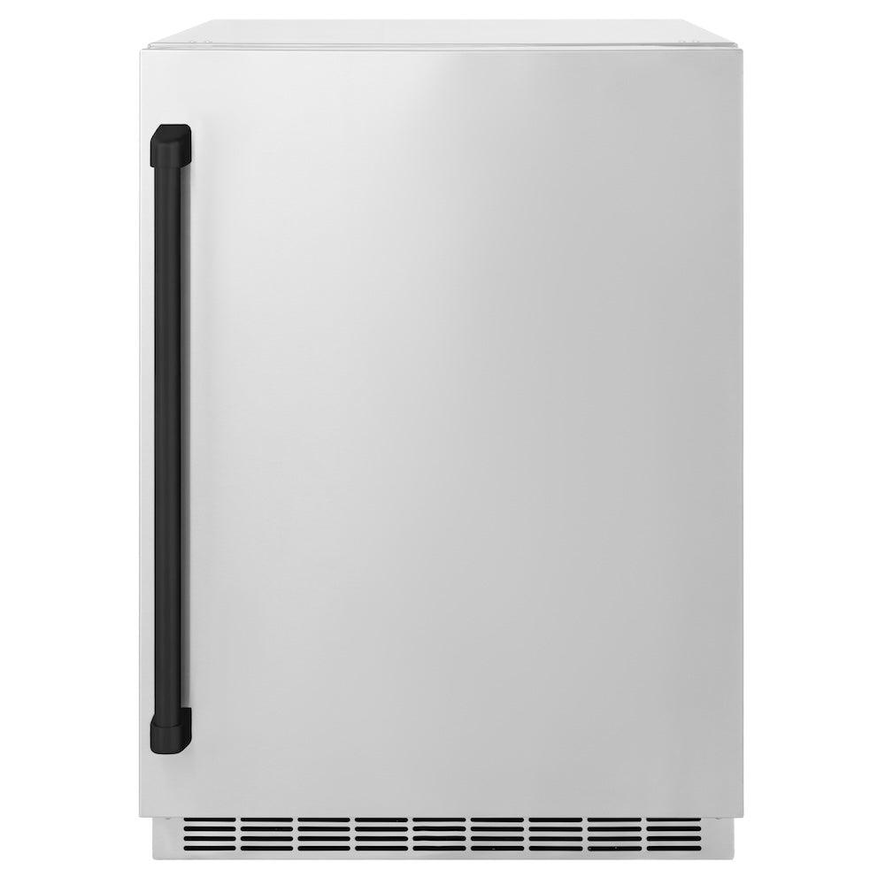AutographEdition 24 in. Touchstone 151 Can Beverage Fridge With Solid Stainless Steel Door And Matte Black Handle - (RBSOZST24MB) -