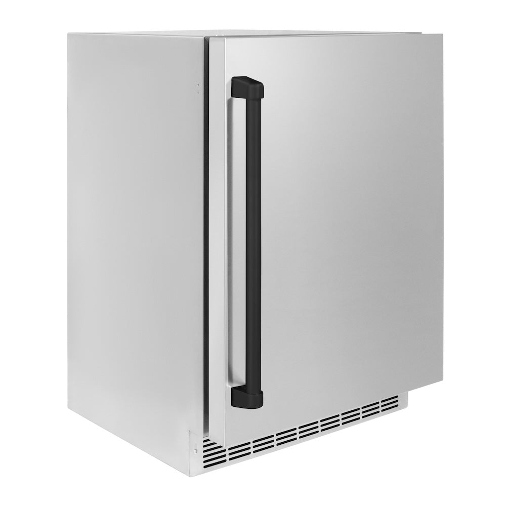 AutographEdition 24 in. Touchstone 151 Can Beverage Fridge With Solid Stainless Steel Door And Matte Black Handle - (RBSOZST24MB) -