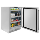 AutographEdition 24 in. Touchstone 151 Can Beverage Fridge With Solid Stainless Steel Door And Matte Black Handle - (RBSOZST24MB) -