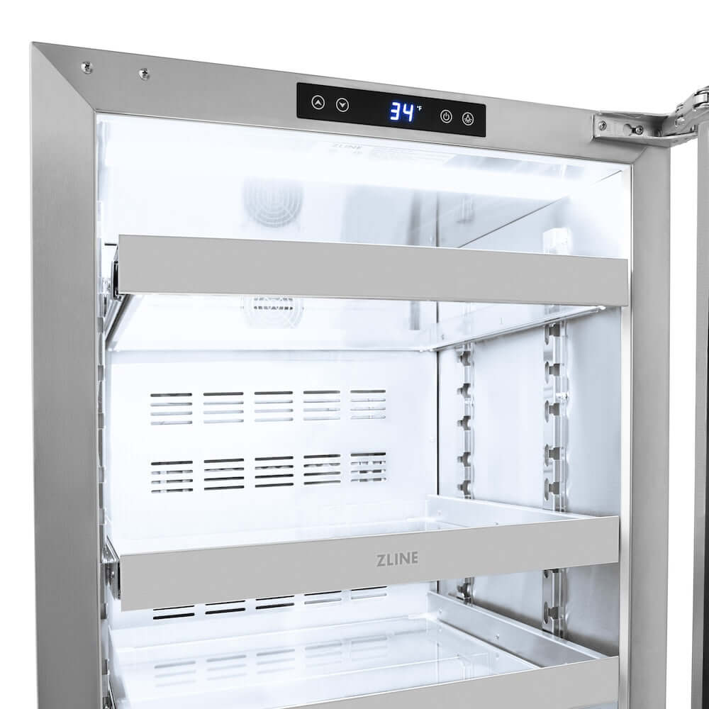 AutographEdition 24 in. Touchstone 151 Can Beverage Fridge With Solid Stainless Steel Door And Matte Black Handle - (RBSOZST24MB) -