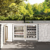 ZLINE Autograph Edition 24 in. Touchstone 151 Can Beverage Fridge With White Matte Glass Door And Polished Gold Handle (RBSOZ-WM-24-G) - (RBSOZWM24G) -