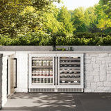ZLINE Autograph Edition 24 in. Touchstone 151 Can Beverage Fridge With White Matte Glass Door And Matte Black Handle (RBSOZ-WM-24-MB) - (RBSOZWM24MB) -