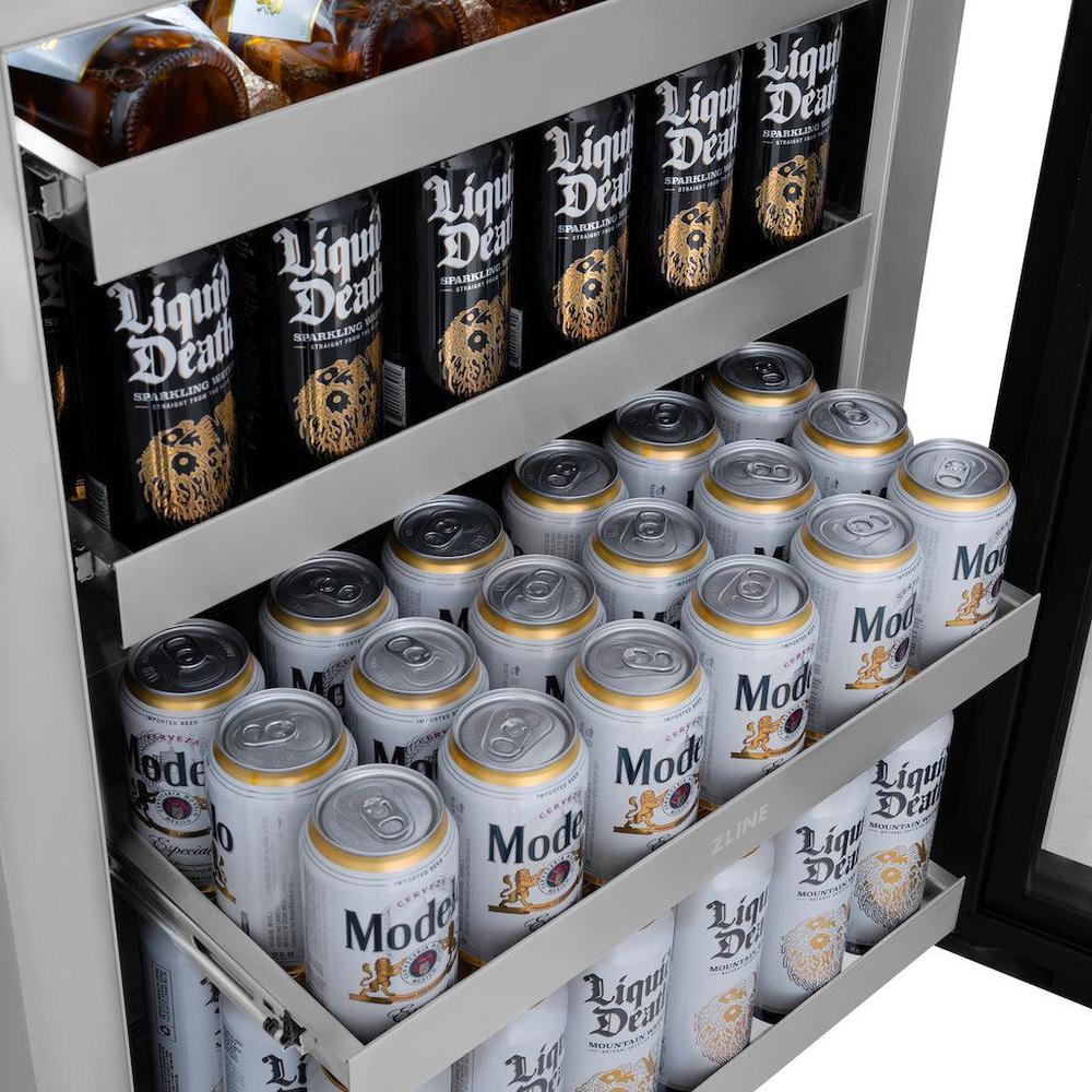 AutographEdition 24 in. Touchstone 151 Can Beverage Fridge With Panel Ready Glass Door And Champagne Bronze Handle - (RBSPOZ24CB) -