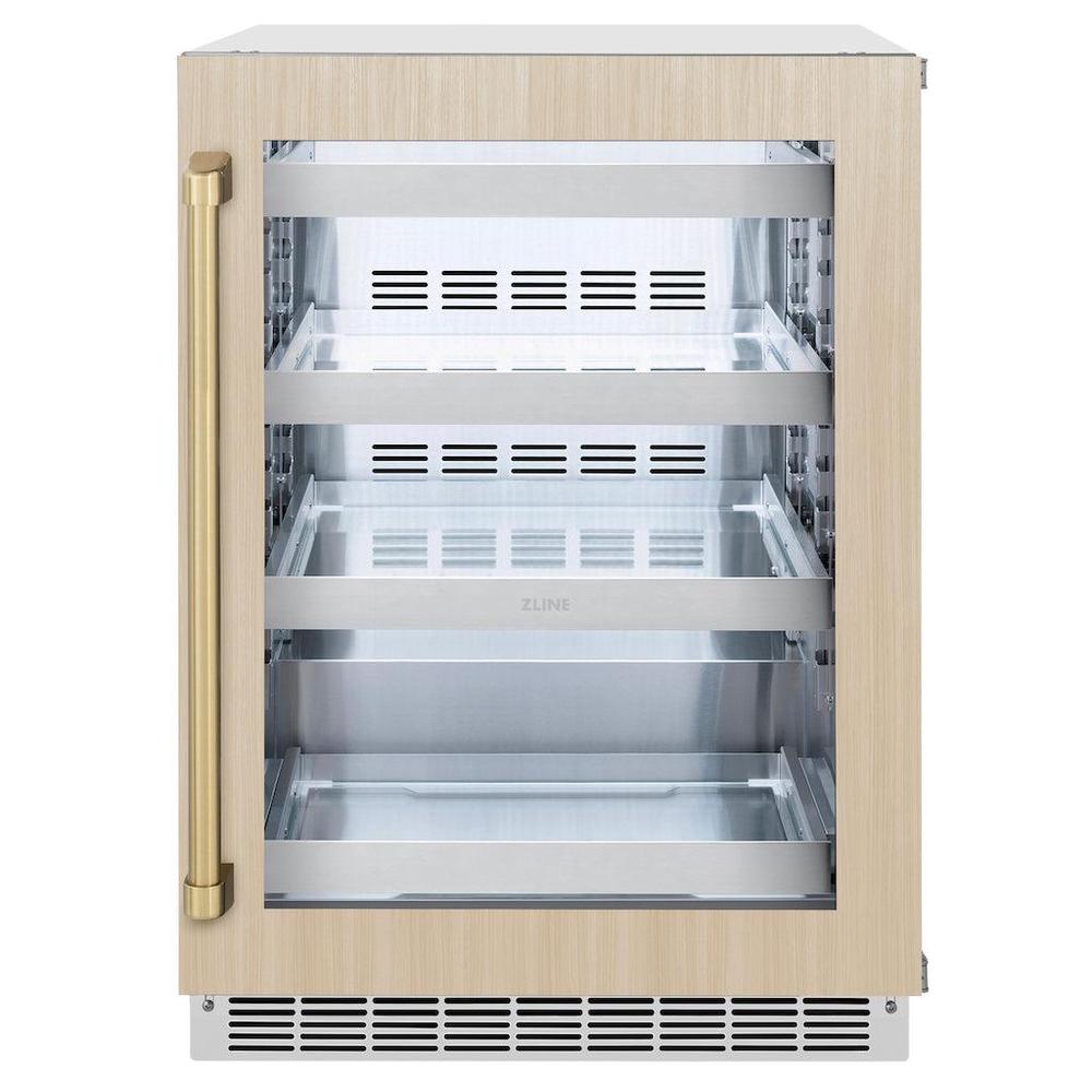 AutographEdition 24 in. Touchstone 151 Can Beverage Fridge With Panel Ready Glass Door And Champagne Bronze Handle - (RBSPOZ24CB) -