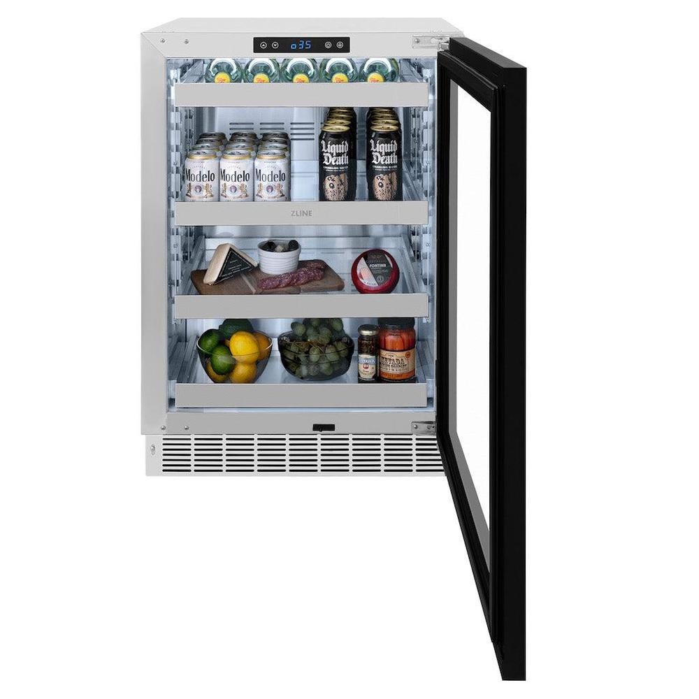 AutographEdition 24 in. Touchstone 151 Can Beverage Fridge With Panel Ready Glass Door And Polished Gold Handle - (RBSPOZ24G) -