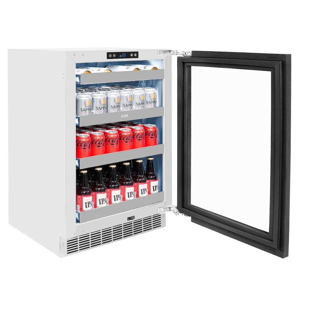 AutographEdition 24 in. Touchstone 151 Can Beverage Fridge With Panel Ready Glass Door And Matte Black Handle - (RBSPOZ24MB) -