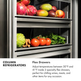 ZLINE Autograph Edition 24 in. 12.5 cu. ft. Column Refrigerator in White Matte with Graphite Gray Interior and Champagne Bronze Accents (RCRVZ-WM-24-CB) - (RCRVZWM24CB) -