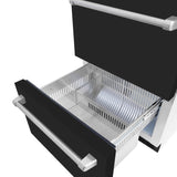 ZLINE 24 in. Touchstone 168 Can Outdoor-Rated Dual Refrigerator Drawer with Black Matte Doors (RDSO-BLM-24) - (RDSOBLM24) -