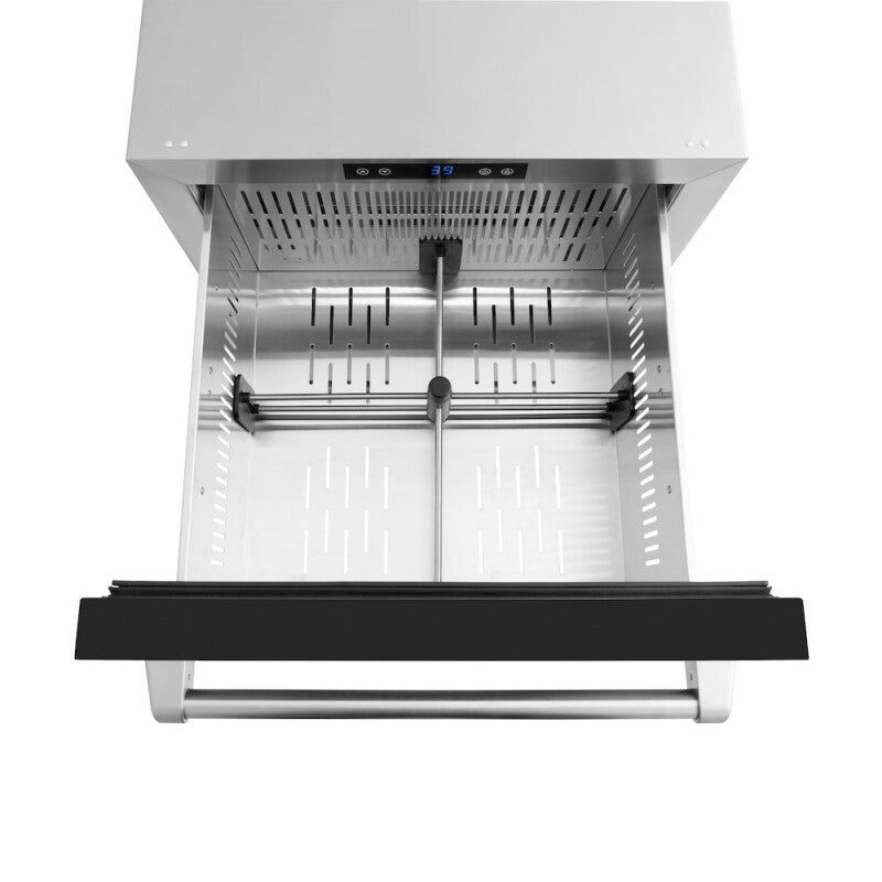 ZLINE 24 in. Touchstone 168 Can Outdoor-Rated Dual Refrigerator Drawer with Black Matte Doors (RDSO-BLM-24) - (RDSOBLM24) -