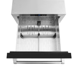 ZLINE 24 in. Touchstone 168 Can Outdoor-Rated Dual Refrigerator Drawer with Black Matte Doors (RDSO-BLM-24) - (RDSOBLM24) -