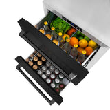 ZLINE 24 in. Touchstone 168 Can Outdoor-Rated Dual Refrigerator Drawer with Black Stainless Steel Doors (RDSO-BS-24) - (RDSOBS24) -