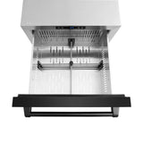 ZLINE 24 in. Touchstone 168 Can Outdoor-Rated Dual Refrigerator Drawer with Black Stainless Steel Doors (RDSO-BS-24) - (RDSOBS24) -