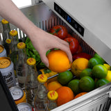 ZLINE 24 in. Touchstone 168 Can Outdoor-Rated Dual Refrigerator Drawer with Black Stainless Steel Doors (RDSO-BS-24) - (RDSOBS24) -